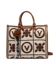Valentino Torebka Tyle VBS9XF04 Brązowy. Brązowe shopper bag Valentino, bez wzorów, ze skóry, bez dodatków. Za 759.99 zł.