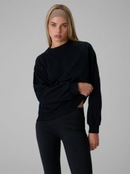 4F Bluza dresowa loose bez kaptura damska - czarna M. Czarne bluzy 4f, l, bez wzorów, z bawełny, bez kaptura. Za 129.99 zł.