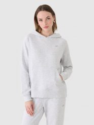 4F Bluza dresowa nierozpinana z kapturem damska - szara XXL. Szare bluzy z kapturem 4f, xs, bez wzorów, z bawełny, z kapturem. W wyprzedaży za 99.99 zł.