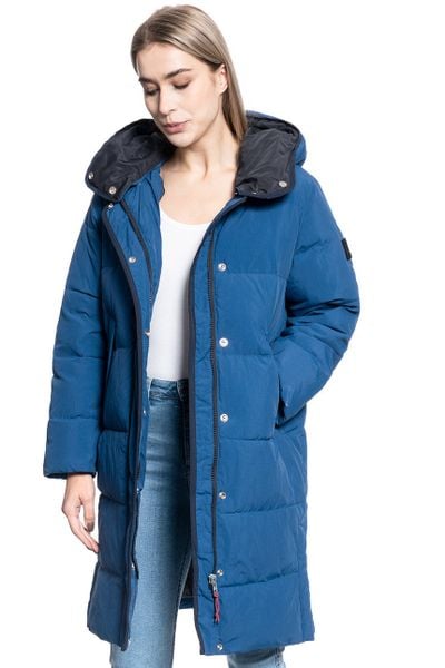 KURTKA DAMSKA LEE LONG PUFFER OIL BLUE L56WVDMO 112113147. Niebieskie kurtki Lee, na zimę, l, bez wzorów, bez kaptura. Za 359.99 zł.