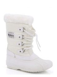 Kimberfeel Kozaki zimowe "Kenza" w kolorze białym rozmiar: 35. Białe kozaki Kimberfeel, na zimę, bez wzorów, z materiału, eleganckie, bez obcasa, bez zapięcia. Za 153.34 zł.