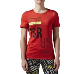 Koszulka treningowa damska Reebok AX8931. Czerwone t-shirty sportowe Reebok, l, bez wzorów, z materiału, bez ramiączek, na fitness i siłownię. Za 175.00 zł.