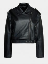 Gina Tricot Kurtka z imitacji skóry 20504 Czarny Regular Fit. Czarne kurtki Gina Tricot, xl, bez wzorów, ze skóry, bez kaptura. Za 189.99 zł.