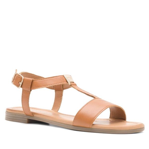 Sandały Lasocki. Brązowe sandały Lasocki, bez wzorów, bez obcasa, na płaskiej podeszwie, bez zapięcia. Za 73.99 zł.