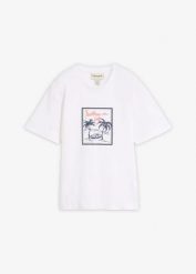 T-shirt z czystej bawełny organicznej. Białe t-shirty bonprix, bez wzorów, z bawełny, bez kołnierzyka, bez ramiączek. Za 19.99 zł.
