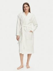 Tommy Hilfiger Szlafrok UW0UW06322 Kremowy. Białe szlafroki damskie Tommy Hilfiger, xs, bez wzorów, z bawełny, bez ramiączek. Za 409.99 zł.