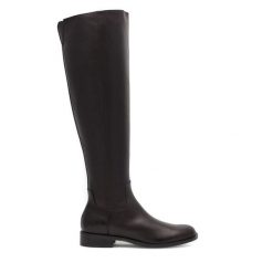 Muszkieterki GINO ROSSI. Czarne kozaki Gino Rossi, bez wzorów, bez obcasa, na płaskiej podeszwie, bez zapięcia. Za 459.99 zł.