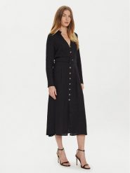 TWINSET Sukienka koszulowa 242TT2320 Czarny Loose Fit. Czarne sukienki Twinset, bez wzorów, z wiskozy, bez kołnierzyka, bez ramiączek, koszulowe. Za 579.99 zł.