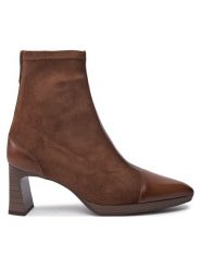 Hispanitas Botki Soho-I24 HI243645 Brązowy. Brązowe botki Hispanitas, bez wzorów, z materiału, bez obcasa, na słupku, bez zapięcia. Za 629.99 zł.