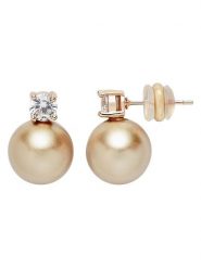 U.S. Polo Assn. Pozłacane kolczyki-wkrętki z perłami i kryształami rozmiar: onesize. Brązowe kolczyki U.S. Polo Assn., z kryształem, metalowe. Za 65.99 zł.