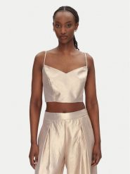 ACCESS FASHION Top 53-2021-922 Złoty Slim Fit. Żółte topy ACCESS FASHION, bez wzorów, z syntetyku, bez kołnierzyka, bez ramiączek. Za 349.99 zł.