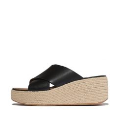 Damskie espadryle FitFlop PlatFForms. Czarne espadryle FIT FLOP, bez wzorów, bez obcasa. Za 667.50 zł.