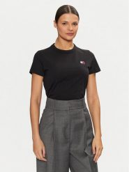 Tommy Jeans T-Shirt DW0DW20153 Czarny Regular Fit. Czarne t-shirty Tommy Jeans, l, bez wzorów, z bawełny, bez kołnierzyka, bez ramiączek. Za 129.99 zł.