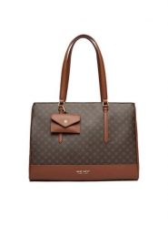 Nine West Torebka C-TANANA-KY253 Brązowy. Brązowe shopper bag Nine West, bez wzorów, z materiału, bez dodatków. Za 289.99 zł.