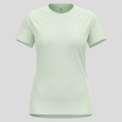 Koszulka do biegania damska Odlo X-Alp PW 115 T-Shirt Crew Neck S/S. Zielone t-shirty ODLO, s, bez wzorów, sportowe, bez kołnierzyka, bez ramiączek. Za 224.99 zł.