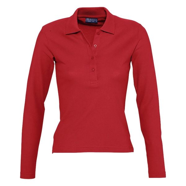 Damska Koszulka Polo Podium Z Długim Rękawem. Czerwone t-shirty sportowe SOL'S, m, bez wzorów, bez ramiączek. Za 107.99 zł.