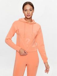 Guess Bluza V2YQ08 K7UW2 Koralowy Regular Fit. Pomarańczowe bluzy Guess, xl, z aplikacjami, z wiskozy, bez kaptura. Za 179.99 zł.