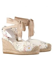 Högl Skórzane espadryle w kolorze kremowo-beżowym ze wzorem rozmiar: 38. Brązowe espadryle Högl, bez wzorów, bez obcasa, na koturnie. Za 294.97 zł.