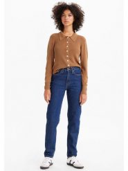 Levi´s Dżinsy "80S" - Mom fit - w kolorze granatowym rozmiar: W25/L30. Niebieskie jeansy l, z aplikacjami, ze skóry, klasyczne, z podwyższonym stanem. Za 154.07 zł.