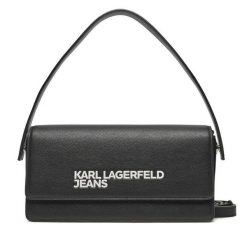 Torebka Karl Lagerfeld Jeans. Czarne torebki klasyczne Karl Lagerfeld Jeans, bez wzorów, z jeansu, klasyczne, bez dodatków. Za 649.99 zł.