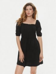 Brave Soul Sukienka letnia LDRJ-624FOLLEN Czarny Straight Fit. Czarne sukienki Brave Soul, s, bez wzorów, z bawełny, bez kołnierzyka, bez ramiączek. Za 169.99 zł.