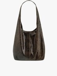Shopperka we wzór skóry jaszczurki. Czarne torebki klasyczne Brawo sp. z o.o., bez wzorów, ze skóry, eleganckie, duże, z nadrukiem, bez dodatków. Za 249.99 zł.