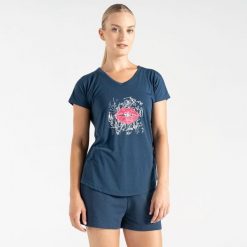Calm damska koszulka. Niebieskie t-shirty sportowe Dare 2b, bez wzorów, z lyocellu, bez ramiączek. W wyprzedaży za 110.05 zł.