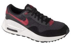 Buty sportowe Sneakersy unisex, Nike Air Max System GS. Czarne buty treningowe Nike, bez wzorów, z materiału, przed kostkę, bez zapięcia, trekkingowe, nike air max. Za 299.99 zł.