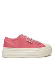 Tommy Jeans Trampki Foxing EN0EN02713 Różowy. Czerwone trampki Tommy Jeans, bez wzorów, z jeansu, bez zapięcia. Za 239.99 zł.