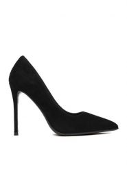 Eva Minge Szpilki EO-ELAINA-E134-20A Czarny. Czarne szpilki Eva Minge, bez wzorów, ze skóry, bez obcasa, na szpilce, bez zapięcia. Za 299.99 zł.