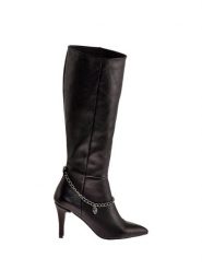 Moosefield Skórzane kozaki w kolorze czarnym rozmiar: 40. Czarne kozaki Moosefield, na zimę, bez wzorów, z materiału, bez obcasa, na szpilce, bez zapięcia. Za 219.76 zł.