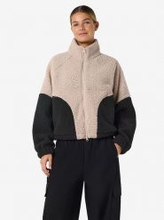 Noisy may Kurtka polarowa "Cuddle" w kolorze beżowo-czarnym rozmiar: L. Brązowe kurtki Noisy May, l, bez wzorów, z polaru, bez kaptura. Za 130.99 zł.