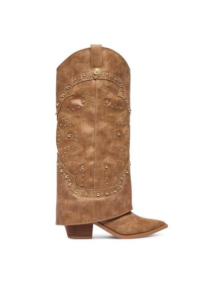Steve Madden Kowbojki Stagecoach 11005660 Brązowy. Brązowe botki Steve Madden, bez wzorów, bez obcasa, na słupku, bez zapięcia. Za 1,069.00 zł.