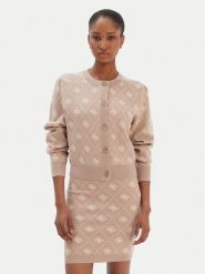 Guess Kardigan W4BR0D Z3JD2 Beżowy Regular Fit. Brązowe swetry Guess, m, z aplikacjami, z syntetyku, bez ramiączek. Za 439.99 zł.