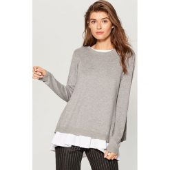 Sweter z bluzką - Szary. Swetry marki Mohito. W wyprzedaży za 79.99 zł.