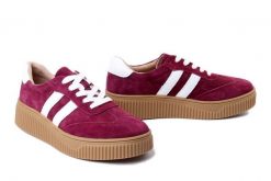 FILIPPO DP6776/26 BG bordowy, półbuty damskie. Czerwone półbuty wsuwane Filippo, bez wzorów, ze skóry, bez obcasa. Za 178.42 zł.