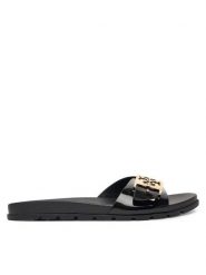 Tory Burch Klapki Buckle Slide 157872 Czarny. Czarne klapki Tory Burch, bez wzorów, ze skóry, bez obcasa, bez zapięcia. Za 639.99 zł.