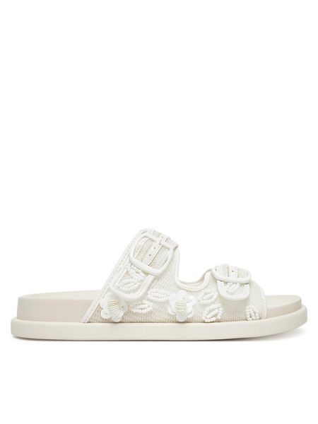 Aldo Klapki Devanassi 13967673 Biały. Białe klapki Aldo, bez wzorów, z materiału, bez obcasa, bez zapięcia. Za 469.99 zł.