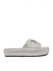 Juicy Couture Klapki CEO-WSS21515-04 Szary. Szare klapki Juicy Couture, bez wzorów, z materiału, bez obcasa, bez zapięcia. Za 249.99 zł.
