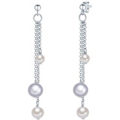 Valero Pearls Kolczyki wiszące z perłą srebro wysokiej próby Perła hodowlana słodkowodna srebrny 1 ct Damski. Szare kolczyki Valero Pearls, z perłą, srebrne. Za 359.99 zł.