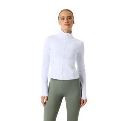 Damska kurtka zapinana na zamek Björn Borg Soft. Białe kurtki Björn Borg, m, bez wzorów, z elastanu, eleganckie, bez kaptura. Za 423.50 zł.