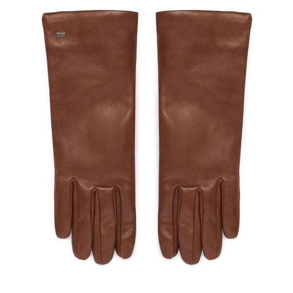 Rękawiczki Weekend Max Mara. Brązowe rękawiczki Weekend Max Mara, bez wzorów. Za 694.99 zł.