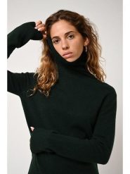 AUTHENTIC CASHMERE Kaszmirowy golf "Fornet" w kolorze ciemnozielonym rozmiar: XXL. Zielone swetry AUTHENTIC CASHMERE, xxl, bez wzorów, z kaszmiru, bez ramiączek. Za 228.92 zł.