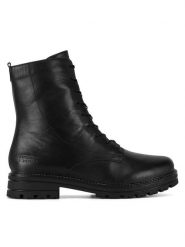 Remonte Trzewiki D2278-01 Czarny. Czarne botki Remonte, bez wzorów, ze skóry, bez obcasa, na płaskiej podeszwie, bez zapięcia. Za 349.99 zł.