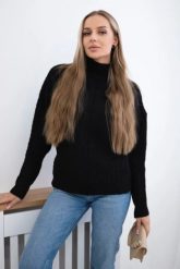 Sweter z półgolfem czarny. Czarne swetry KESI, na jesień, l, bez wzorów, z wełny, eleganckie, plus size, bez ramiączek. Za 150.97 zł.