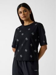 Guess T-Shirt 182440 Czarny Classic Fit. Czarne t-shirty Guess, m, z aplikacjami, bez kołnierzyka, bez ramiączek. Za 214.99 zł.