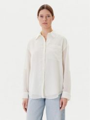 Calvin Klein Koszula LV044B902G Écru Regular Fit. Koszule Calvin Klein, xs, bez wzorów, z syntetyku, bez kołnierzyka, bez ramiączek. Za 349.99 zł.