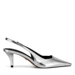 Sandały Nine West. Szare sandały Nine West, bez wzorów, bez obcasa, na szpilce, bez zapięcia. Za 249.99 zł.