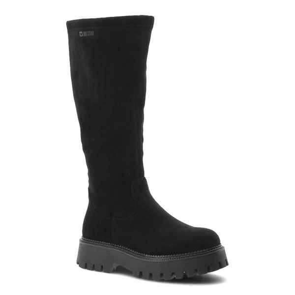 Czarne Kozaki Big Star Ocieplane Obuwie Damskie. Czarne kozaki BIG STAR, na zimę, bez wzorów, z jeansu, eleganckie, bez obcasa, bez zapięcia. Za 220.99 zł.