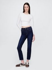 GAP Dżinsy - Slim fit - w kolorze granatowym rozmiar: W30. Niebieskie jeansy GAP, bez wzorów, klasyczne, z podwyższonym stanem. Za 174.95 zł.